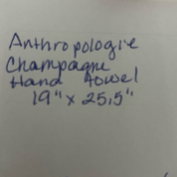 Anthropologie hand towel champagne with gold tassels - Picture 3 of 3